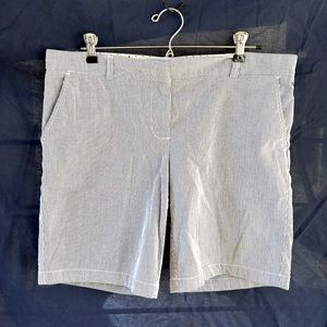 Gently warn blue and white striped seersucker Tommy Hilfiger shorts.